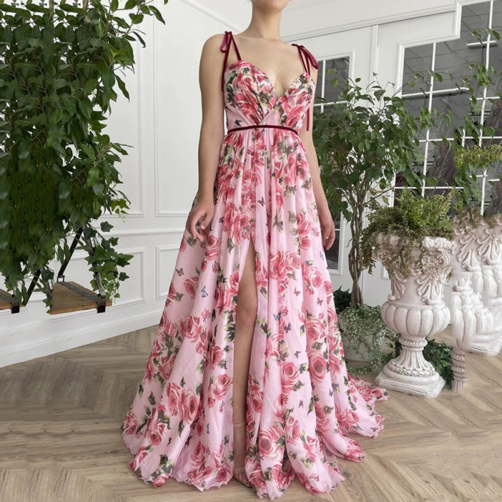 ZARA French Vintage Floral Print Maxi Dress Sexy Strappy Beach Vacation